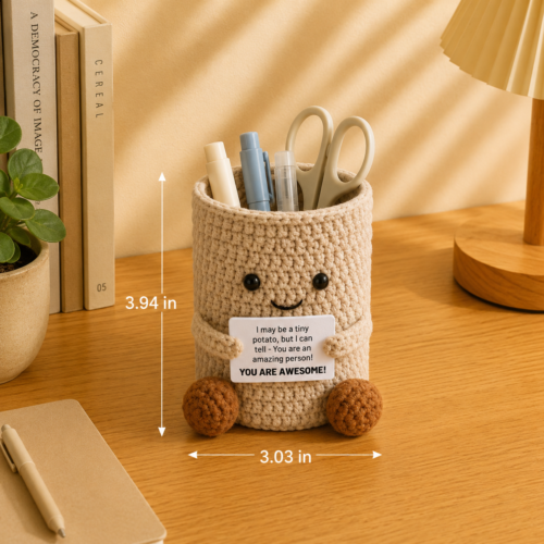 Cute Crochet Potato Pen Holder