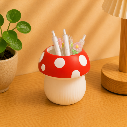 Red Mushroom Pen Holder